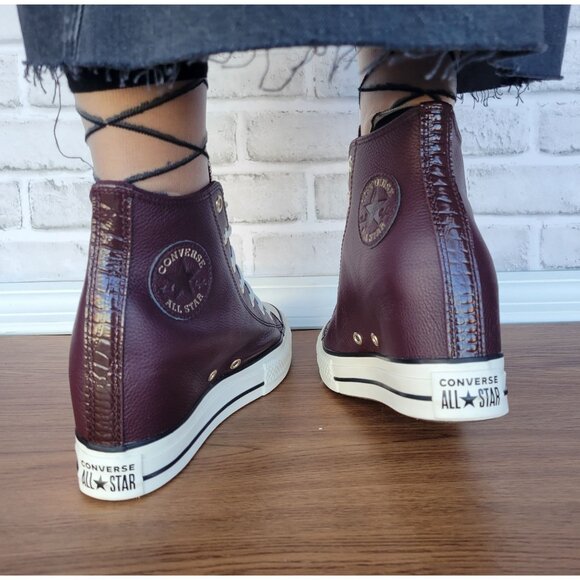 ❤️Converse Chuck Taylor All Star Wedge 7.5 Womens Shoes Sneaker Burgundy A12349C - Picture 7 of 14